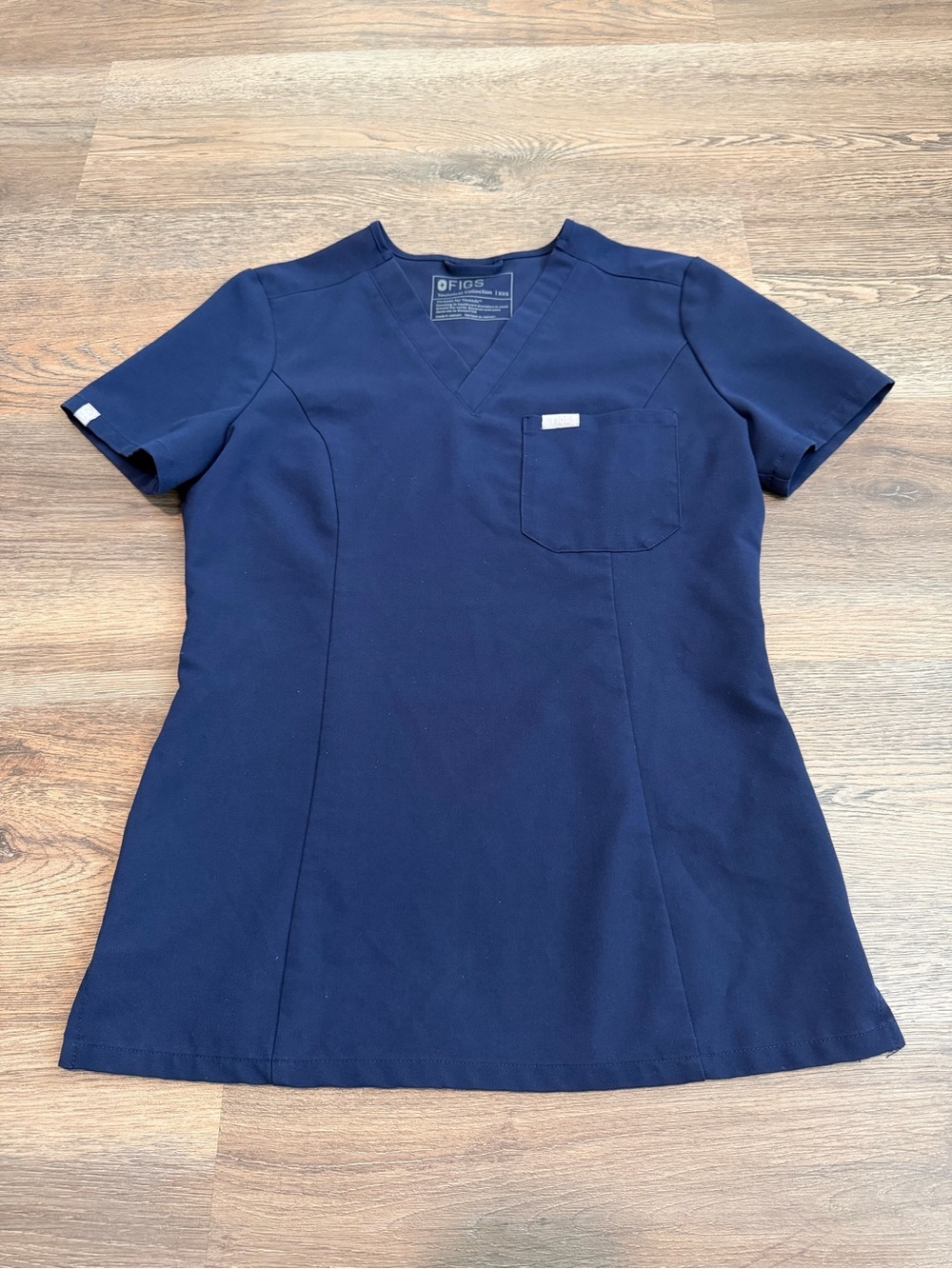 FIGS Technical Collection Scrub Top Navy Blue V-Neck Nurse Medical Scrubs XXS